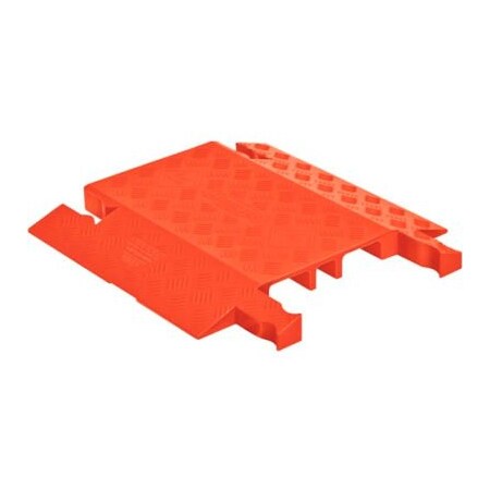 Justrite Cable Protector, 1.87 in H, 18 in L, 19-3/4 in W, 3 Channel, Polyurethane, Orange GD3-DO-O